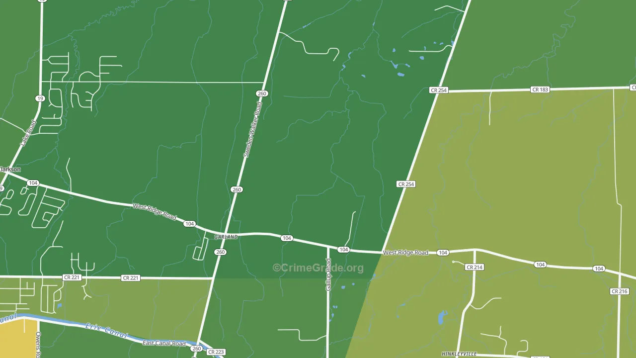 Garland, NY Map of Vandalism Rates