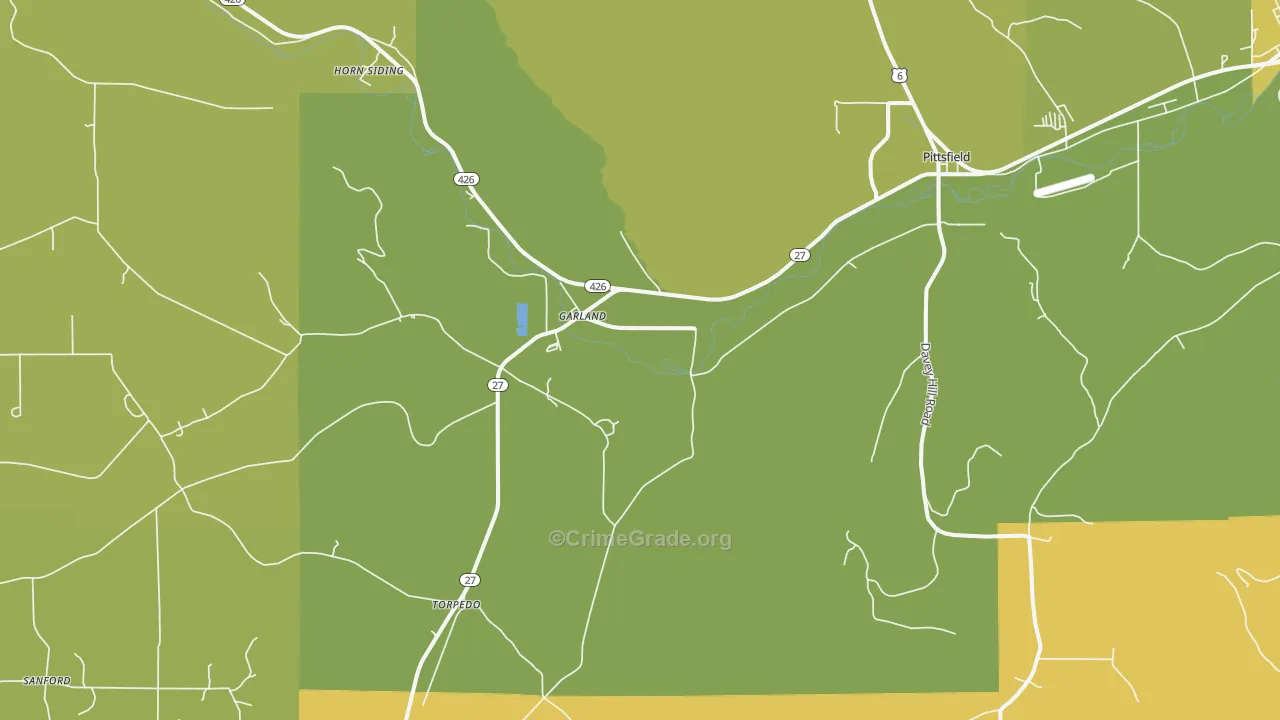 Garland, PA Map of Vandalism Rates
