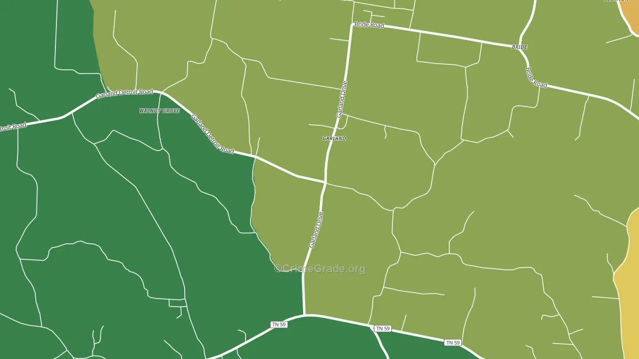 Garland, TN Map of Vandalism Rates