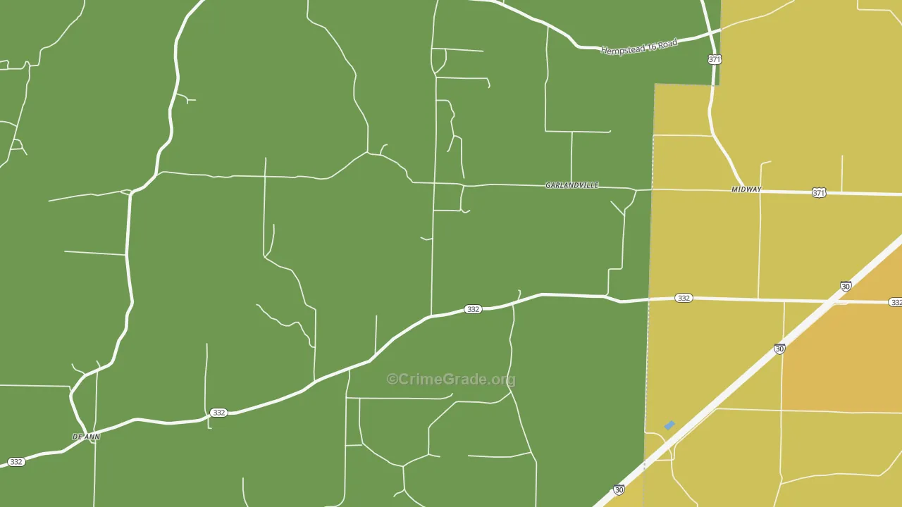 Garlandville, AR Map of Vandalism Rates