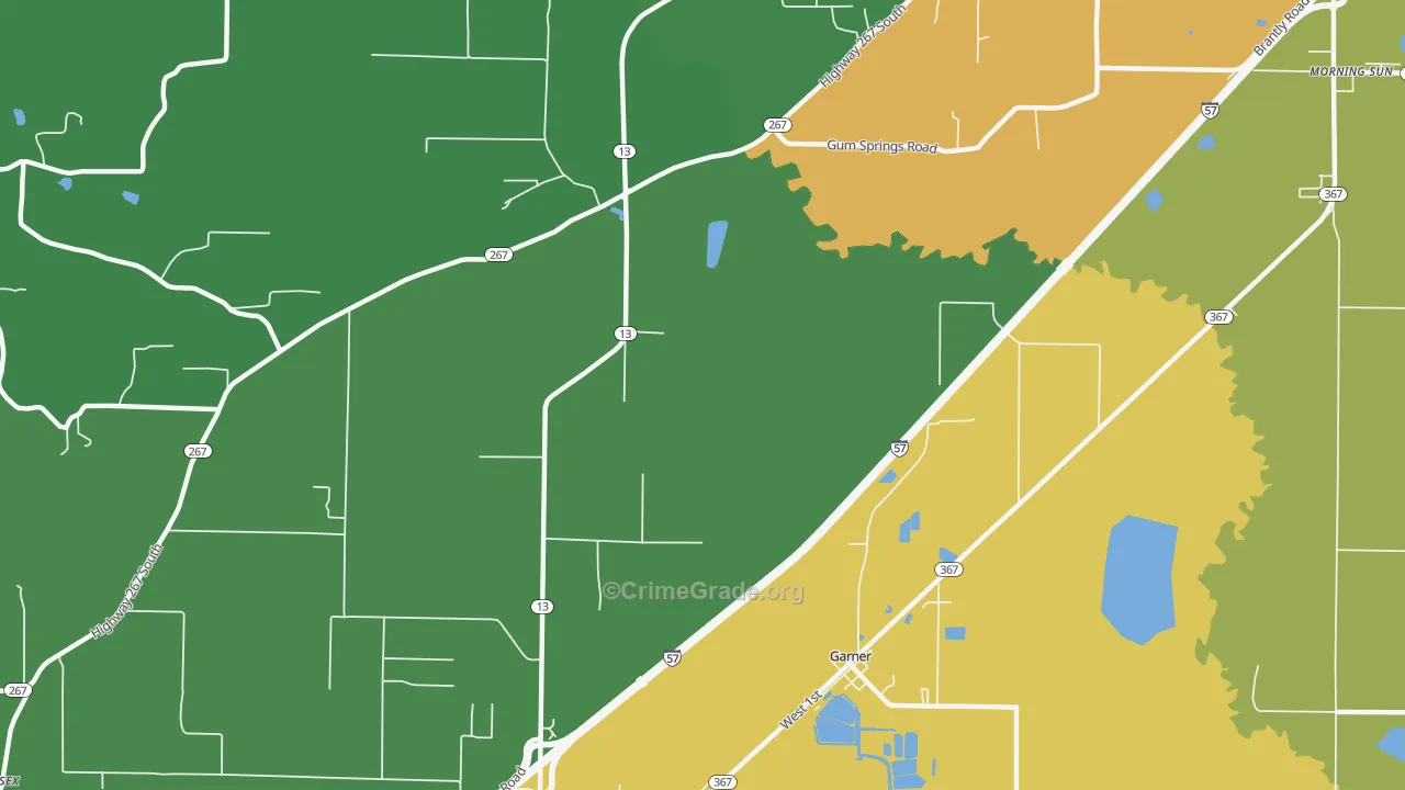 Garner, AR Map of Vandalism Rates