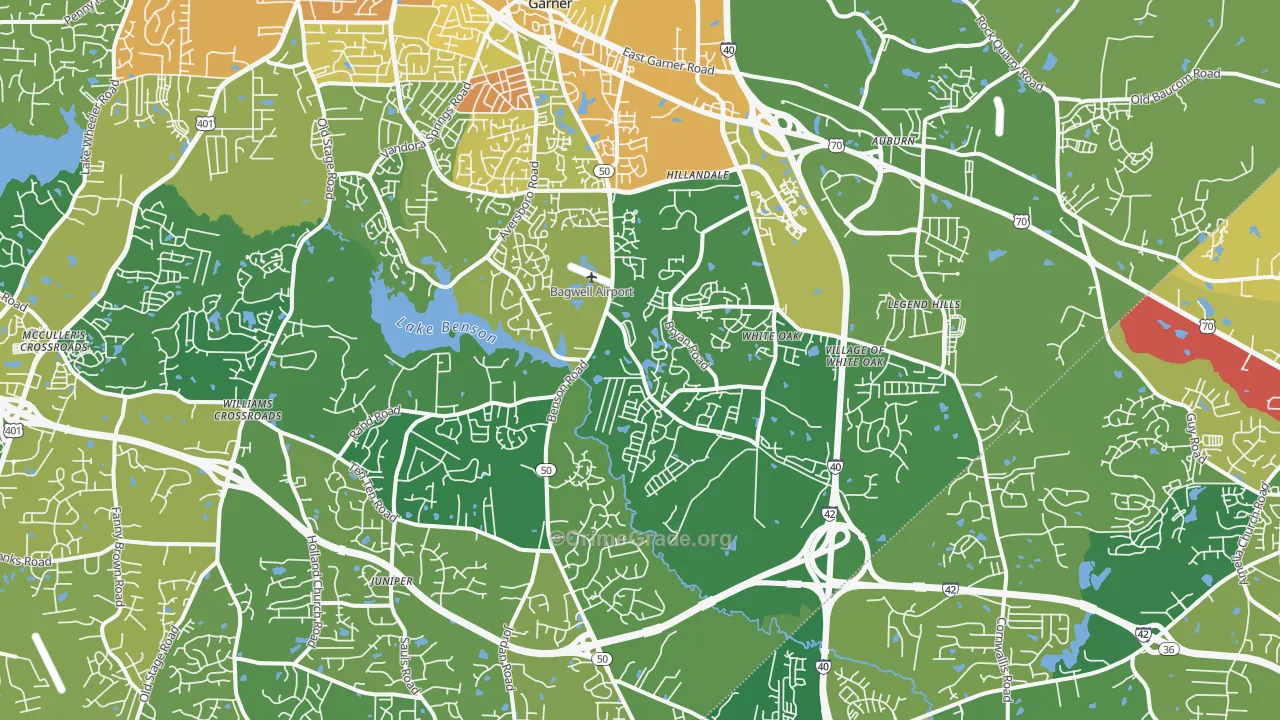 Garner, NC Map of Vandalism Rates