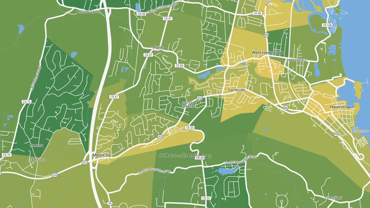 Garnerville, NY Map of Vandalism Rates