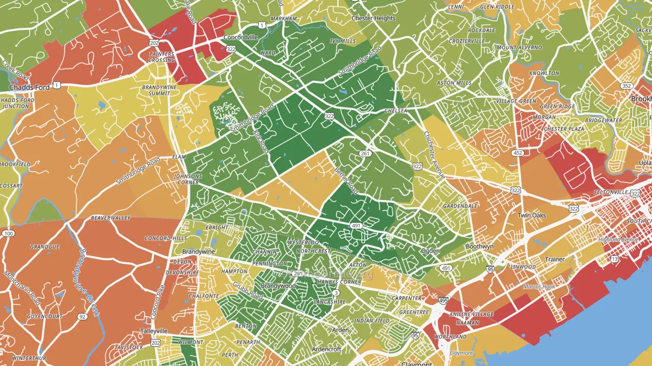 Garnet Valley, PA Map of Vandalism Rates