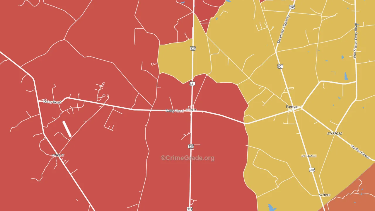 Garnett, SC Map of Vandalism Rates