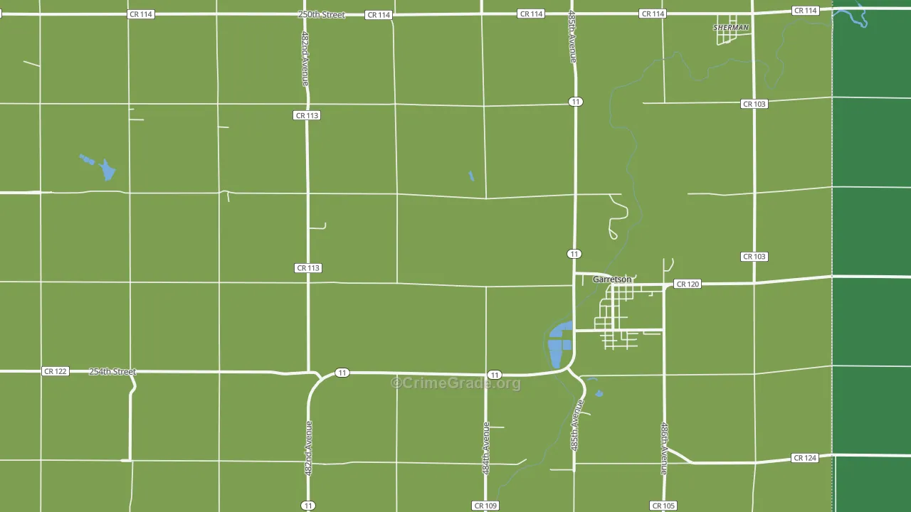 Garretson, SD Map of Vandalism Rates