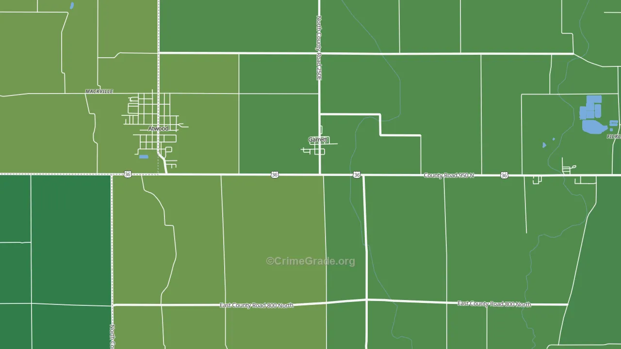 Garrett, IL Map of Vandalism Rates
