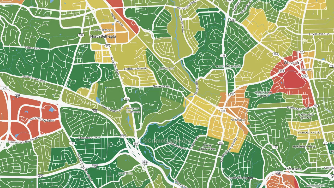 Garrett Park, MD Map of Vandalism Rates