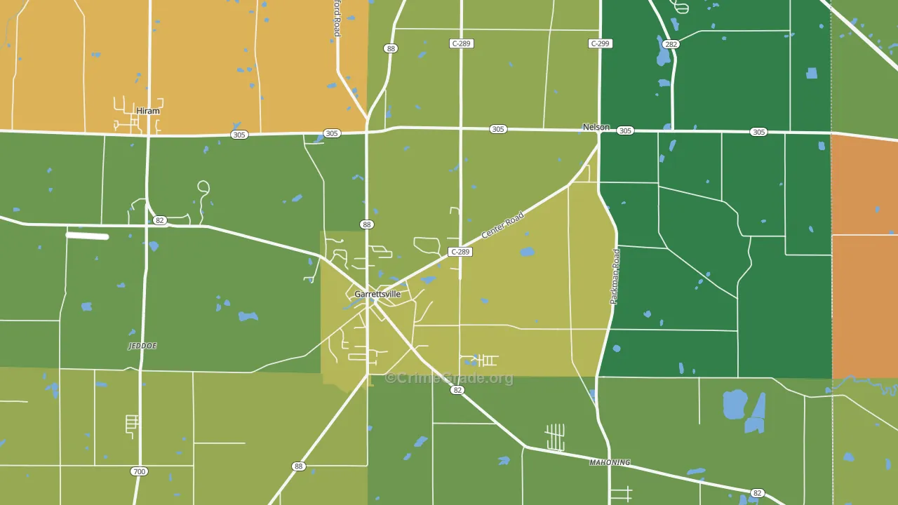 Garrettsville, OH Map of Vandalism Rates
