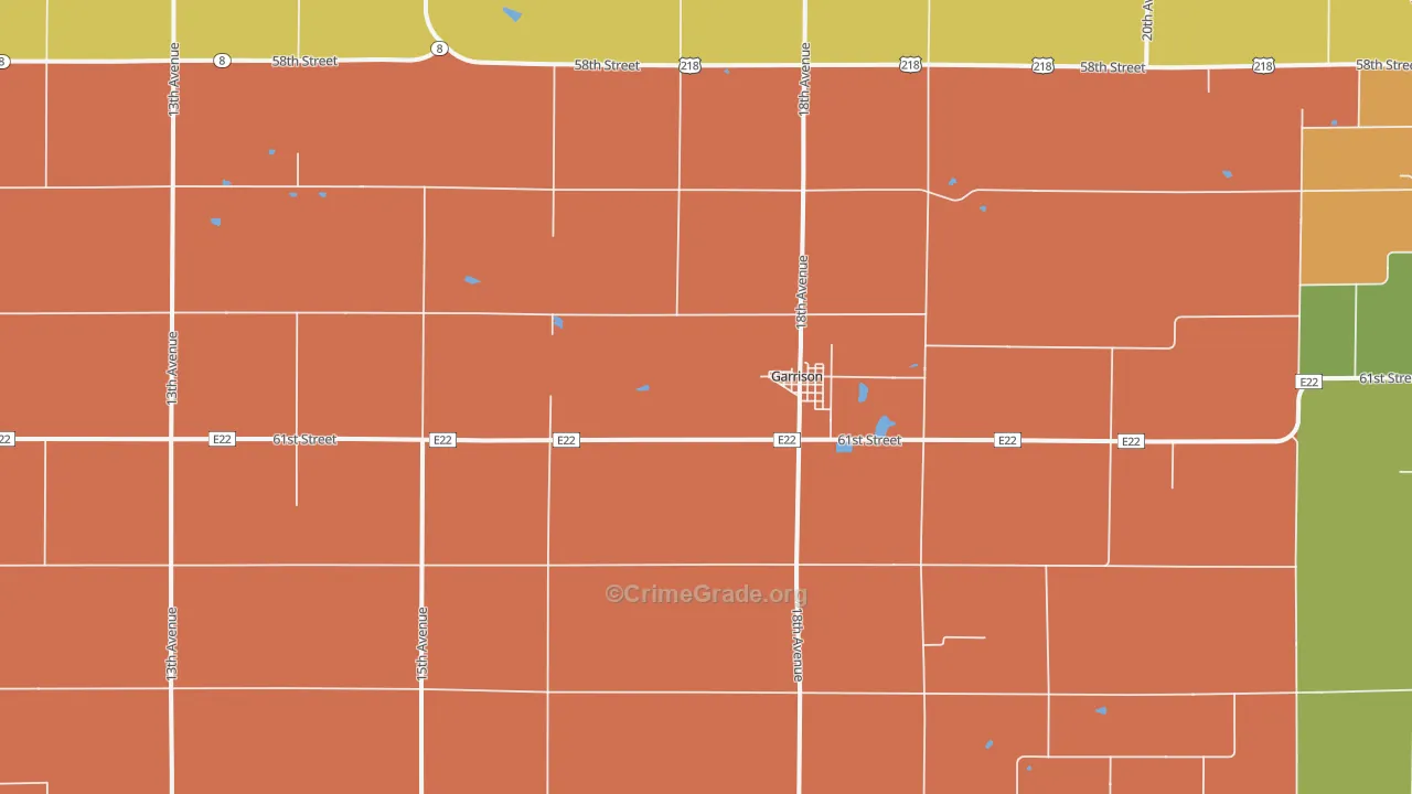 Garrison, IA Map of Vandalism Rates