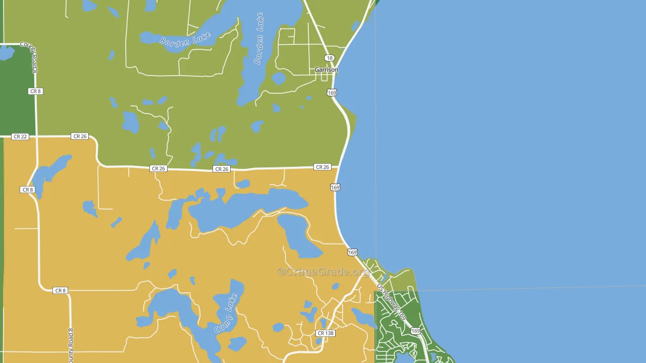 Garrison, MN Map of Vandalism Rates