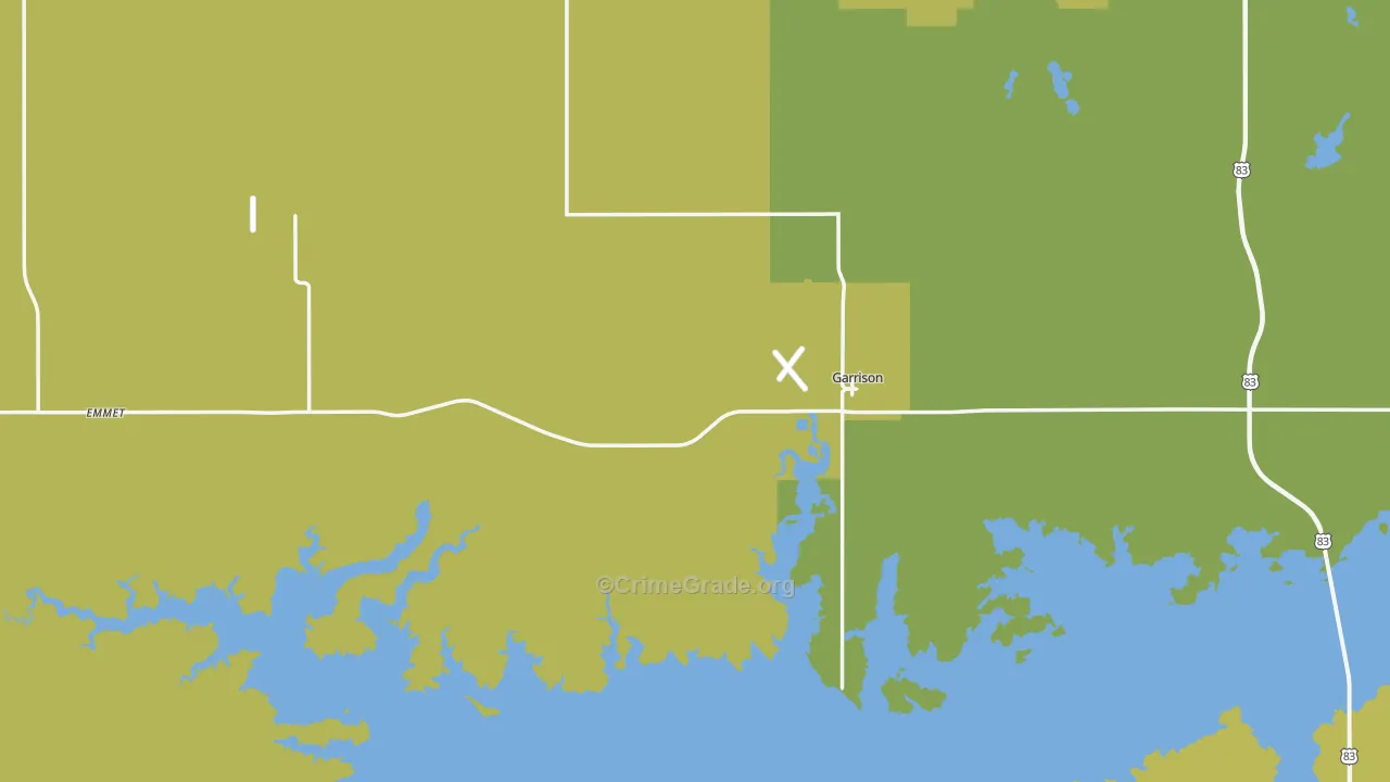Garrison, ND Map of Vandalism Rates