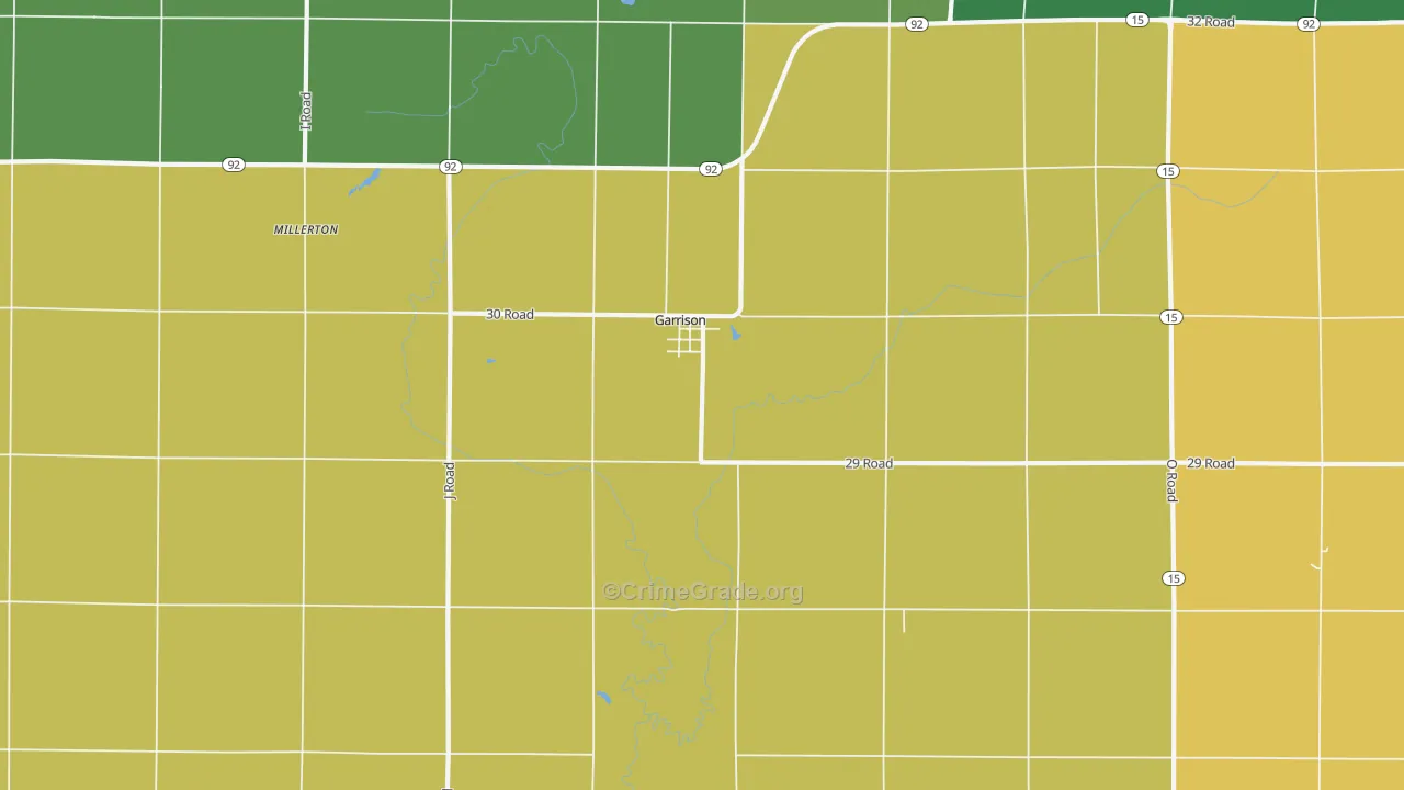Garrison, NE Map of Vandalism Rates