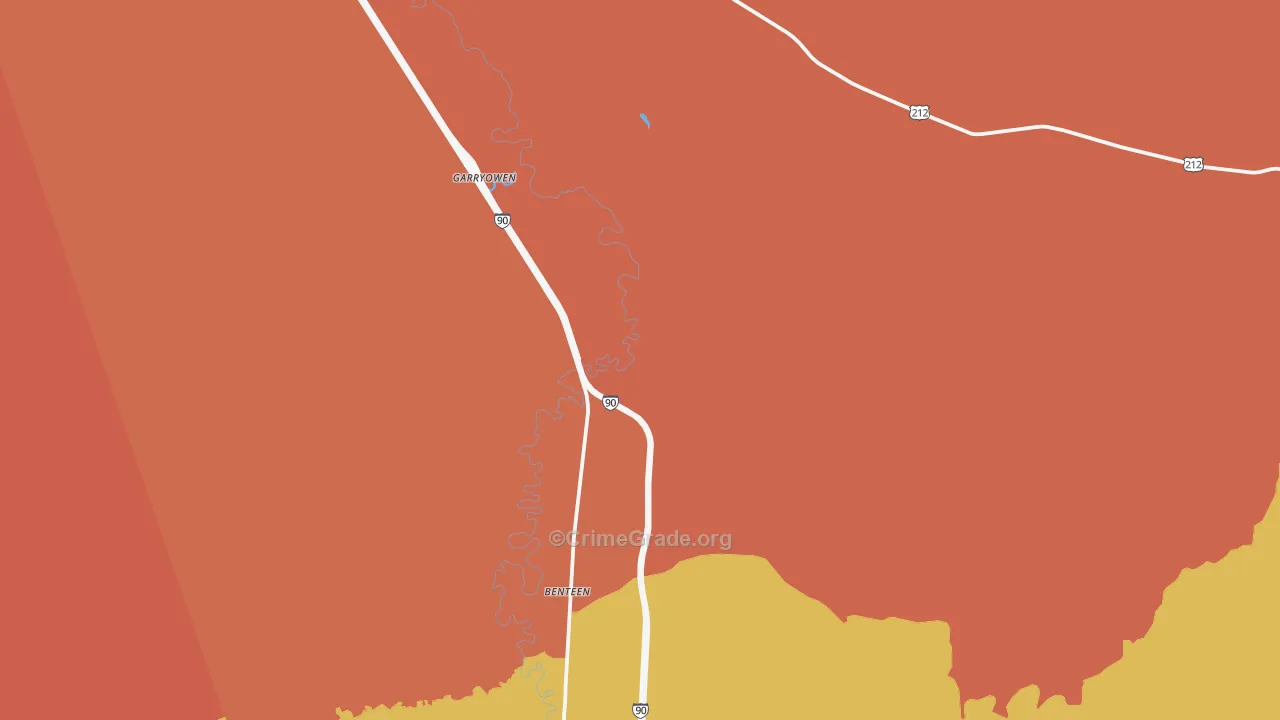 Garryowen, MT Map of Vandalism Rates