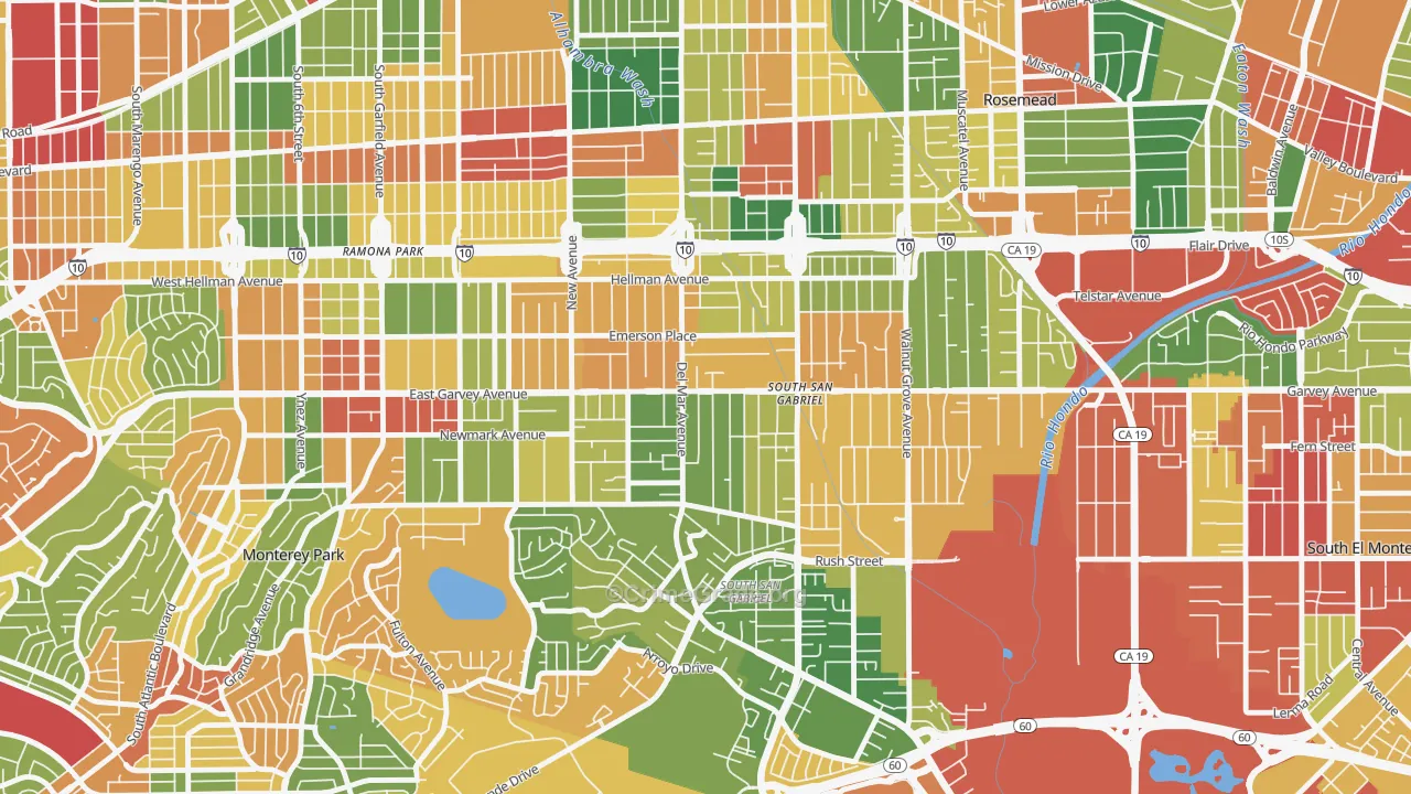 Garvey, Rosemead, CA Map of Vandalism Rates