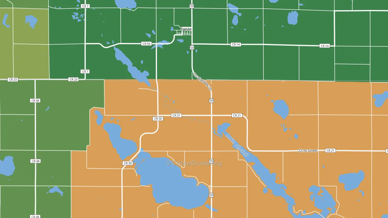 Garvin, MN Map of Vandalism Rates
