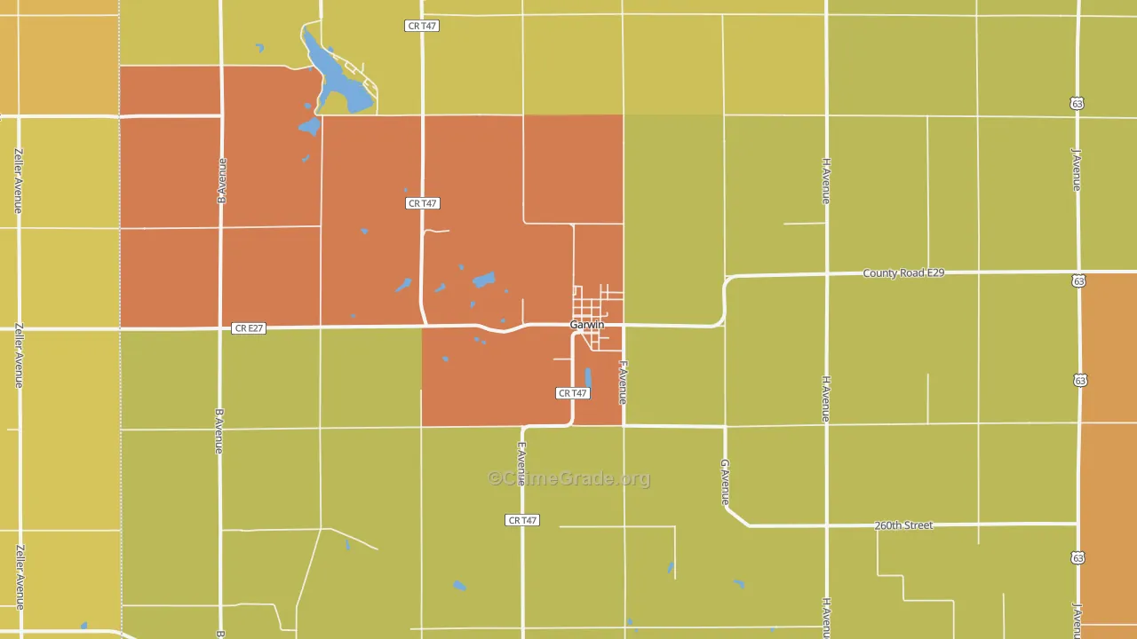 Garwin, IA Map of Vandalism Rates