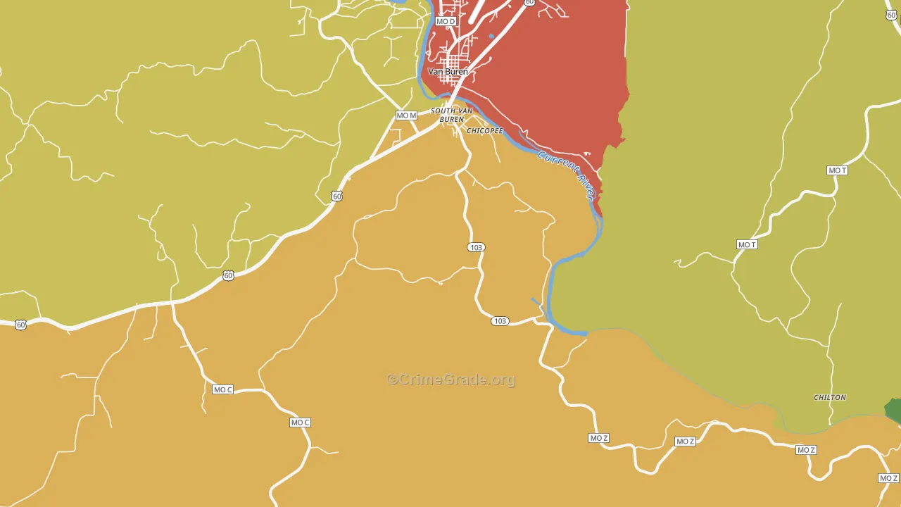 Garwood, MO Map of Vandalism Rates