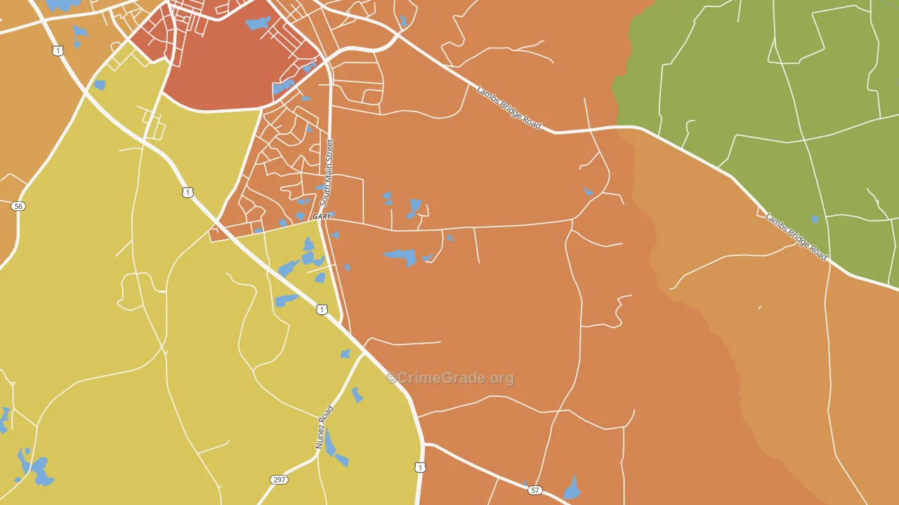 Gary, GA Map of Vandalism Rates