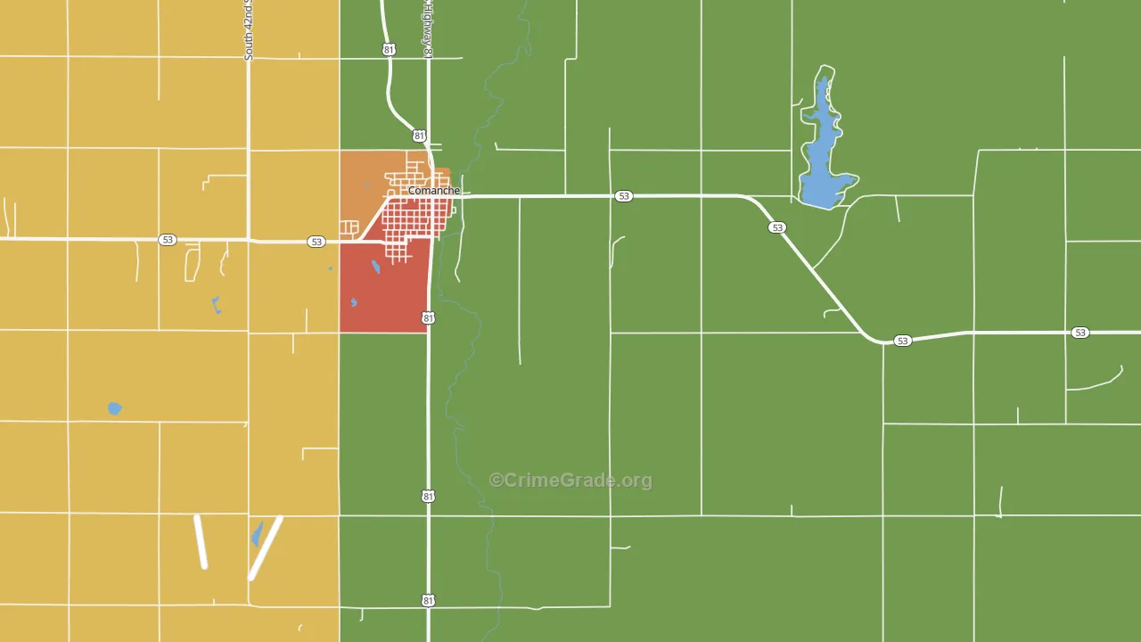 Gas City, OK Map of Vandalism Rates