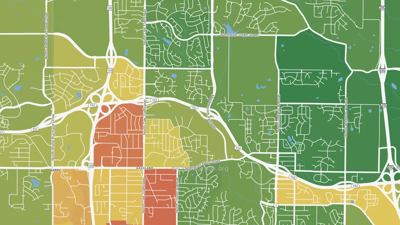 Gashland, Kansas City, MO Map of Vandalism Rates