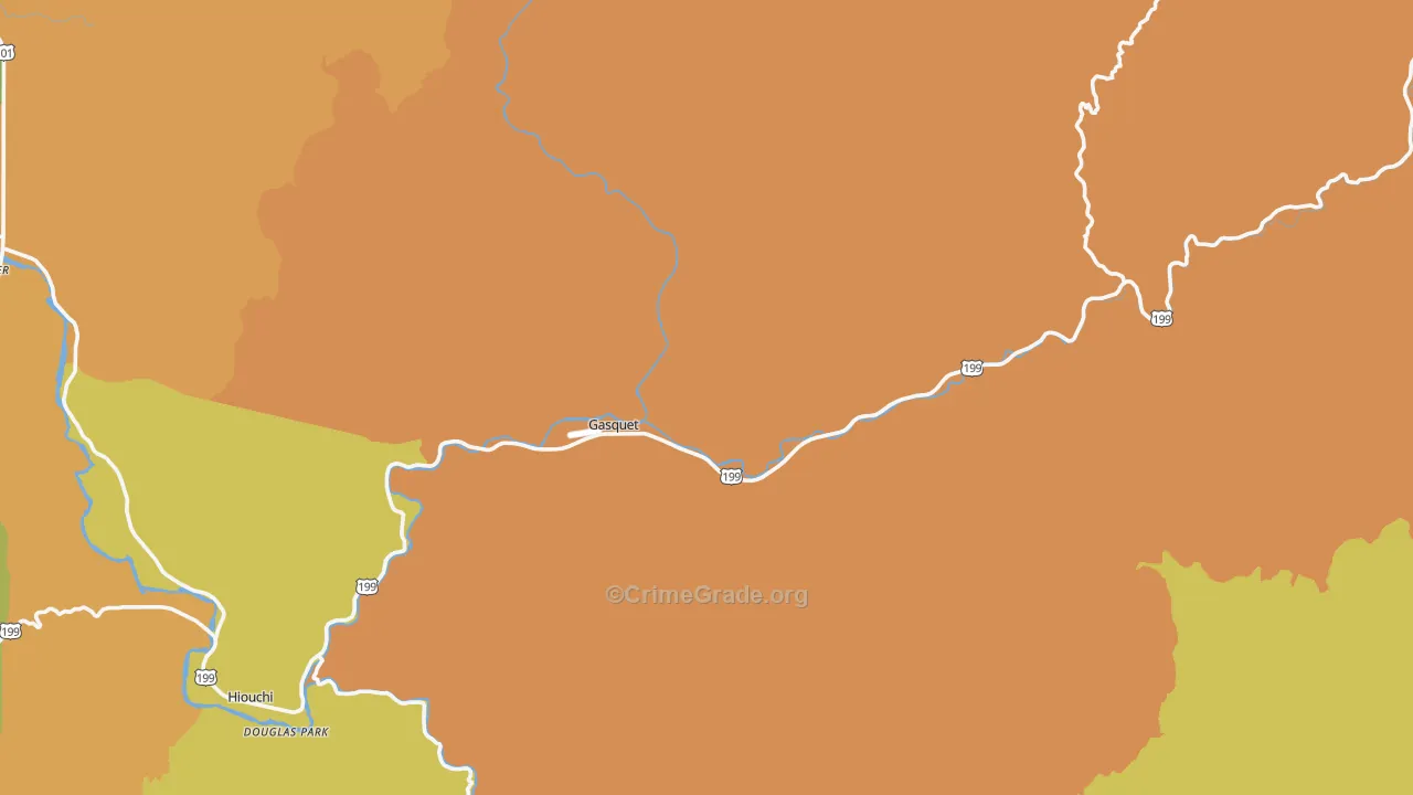 Gasquet, CA Map of Vandalism Rates