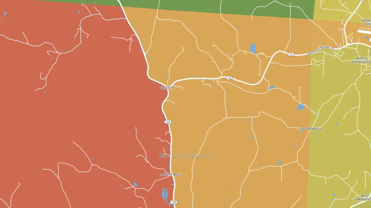 Gassetts, VT Map of Vandalism Rates