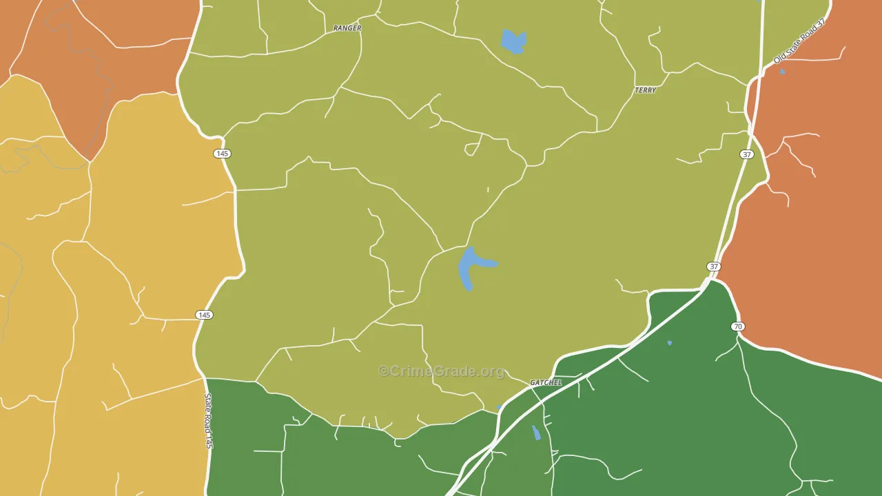 Gatchel, IN Map of Vandalism Rates
