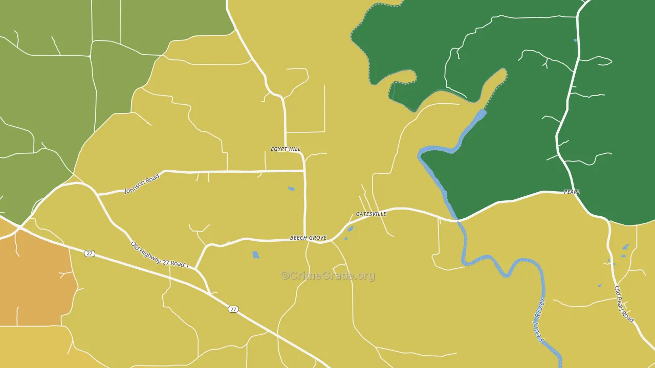 Gatesville, MS Map of Vandalism Rates