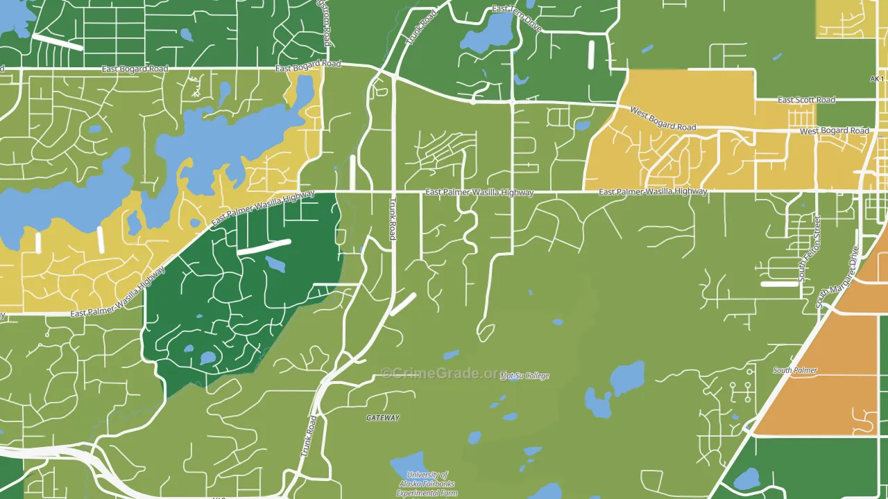 Gateway, AK Map of Vandalism Rates