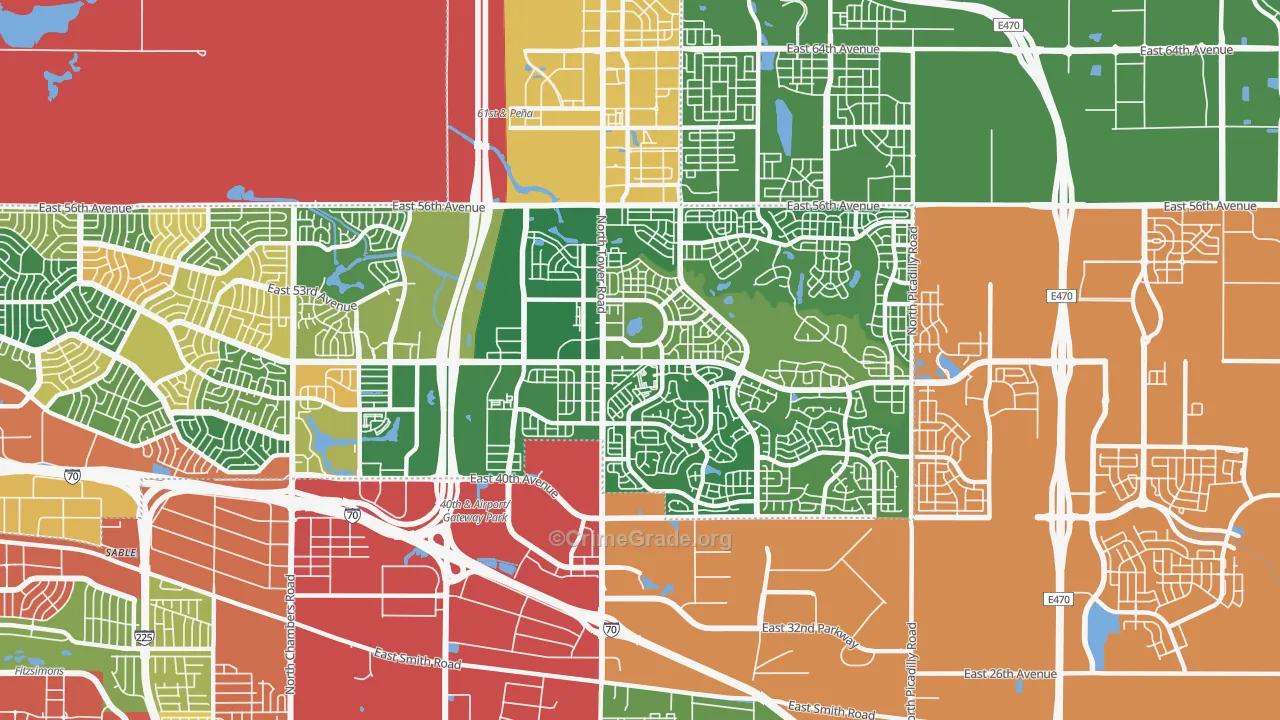 Gateway-Green Valley Ranch, Denver, CO Map of Vandalism Rates