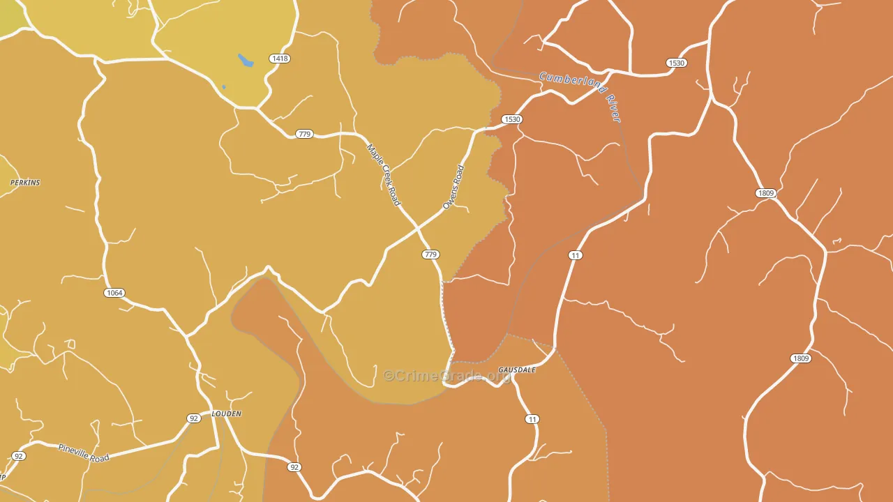 Gausdale, KY Map of Vandalism Rates