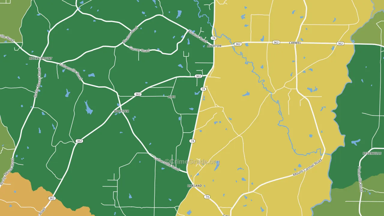 Gay, GA Map of Vandalism Rates