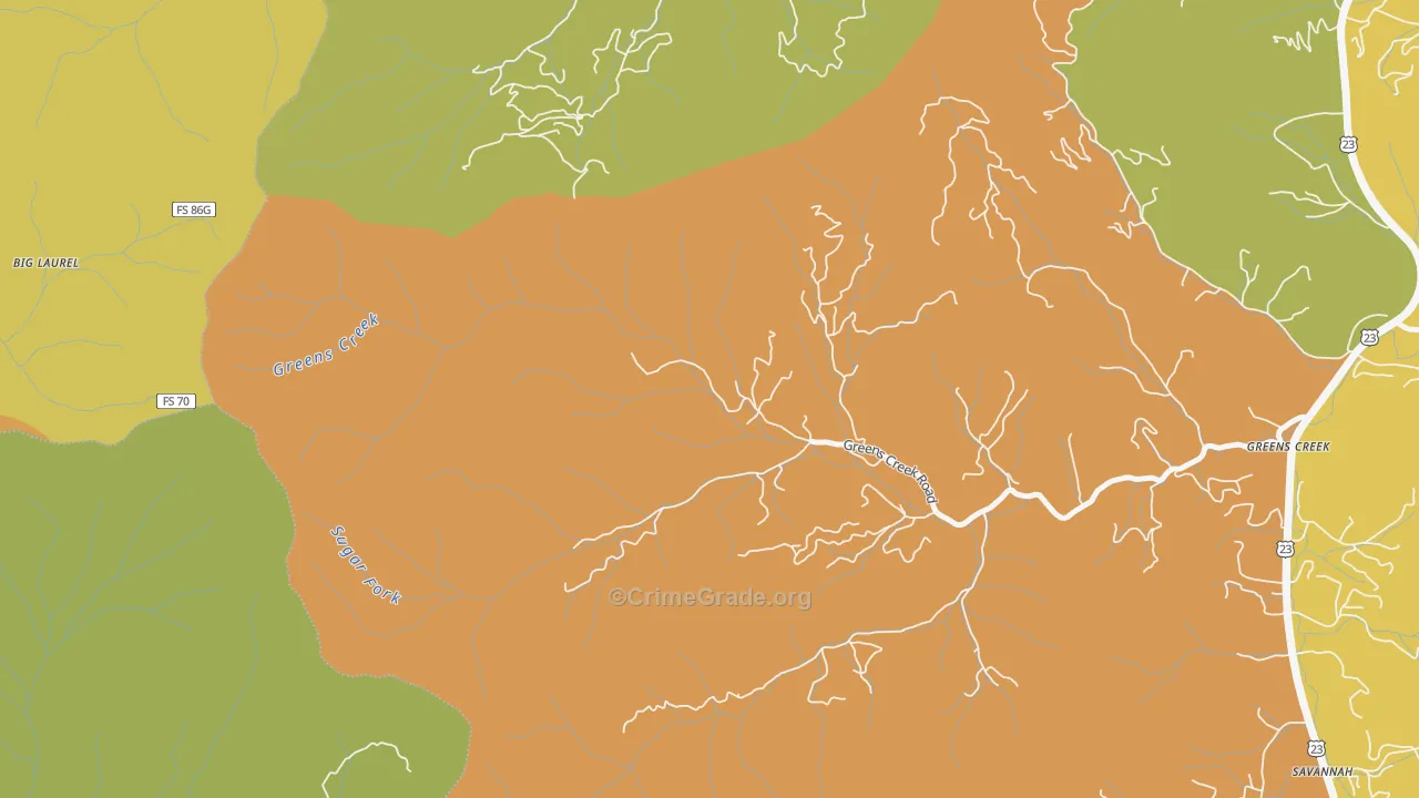 Gay, NC Map of Vandalism Rates