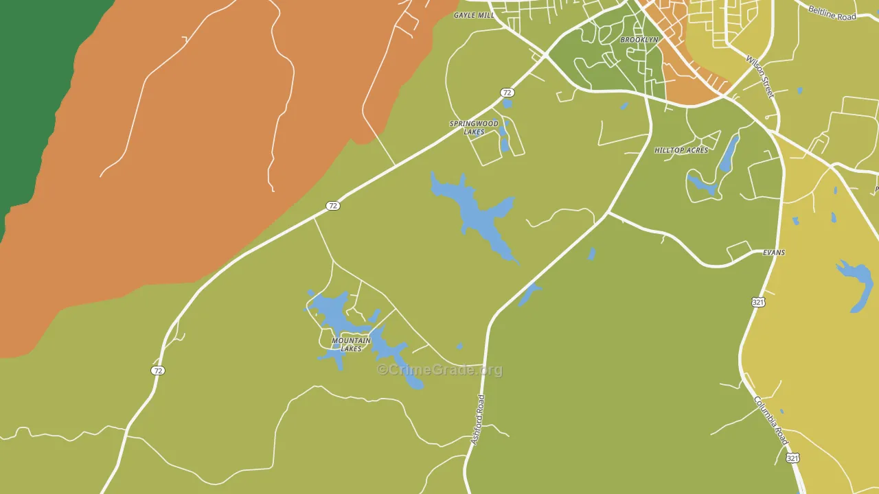 Gayle Mill, SC Map of Vandalism Rates