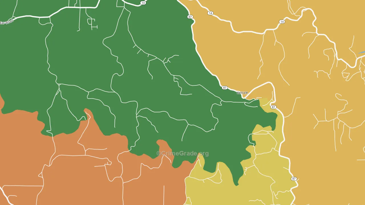 Gayler, AR Map of Vandalism Rates