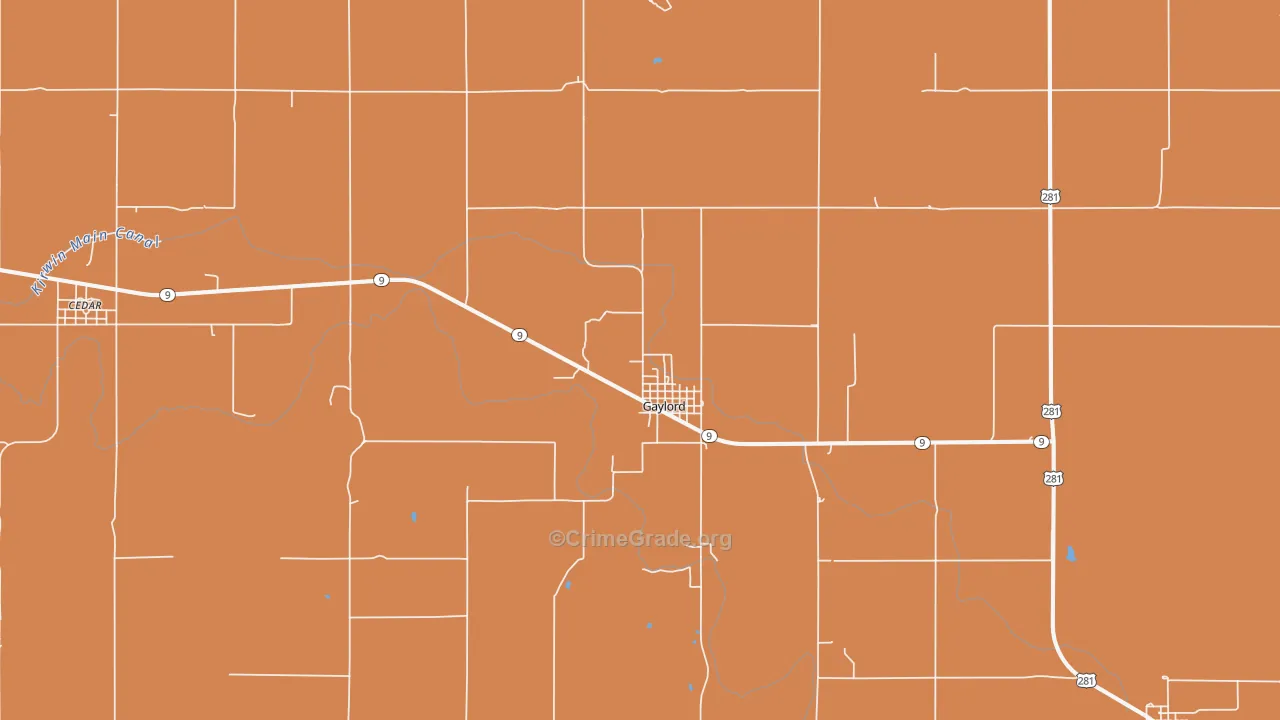 Gaylord, KS Map of Vandalism Rates