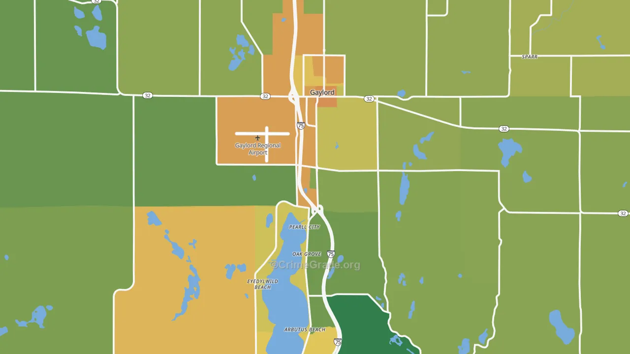 Gaylord, MI Map of Vandalism Rates