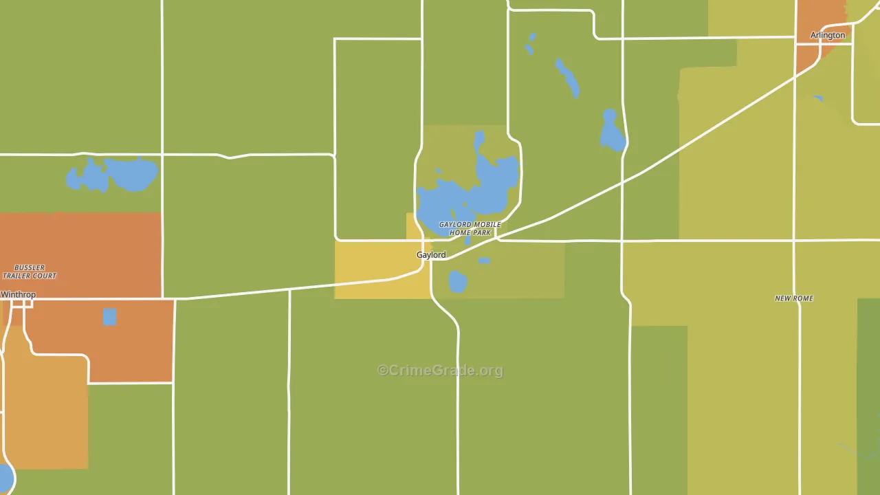 Gaylord, MN Map of Vandalism Rates