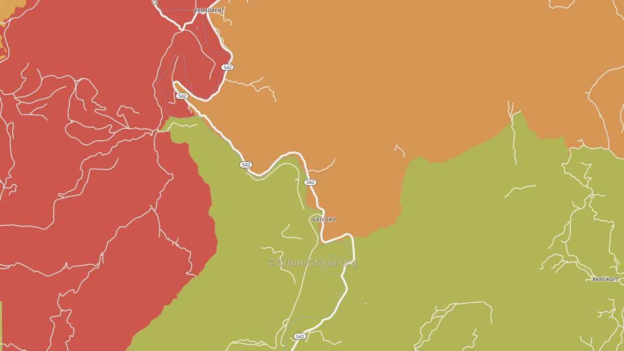 Gaylord, OR Map of Vandalism Rates