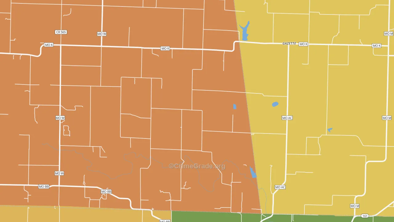 Gazette, MO Map of Vandalism Rates