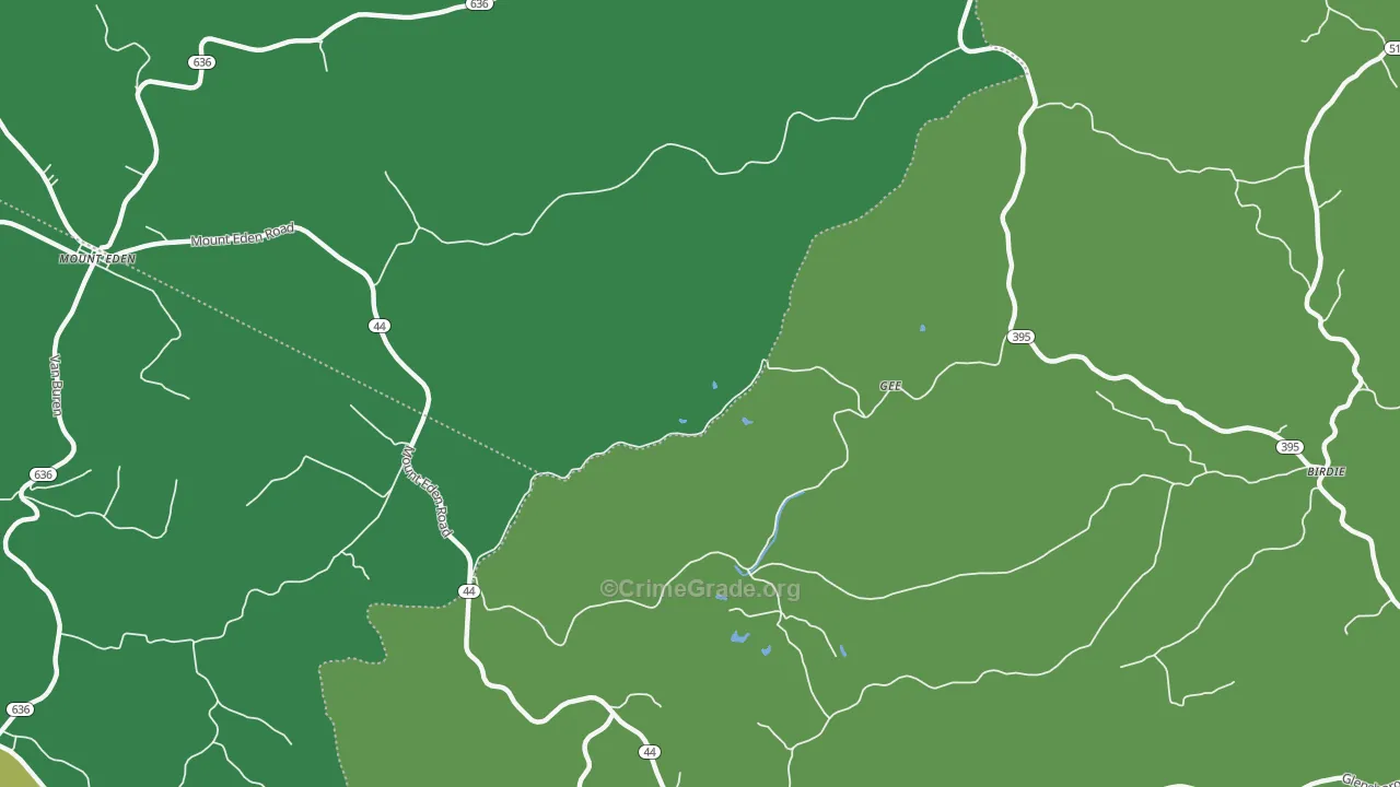 Gee, KY Map of Vandalism Rates