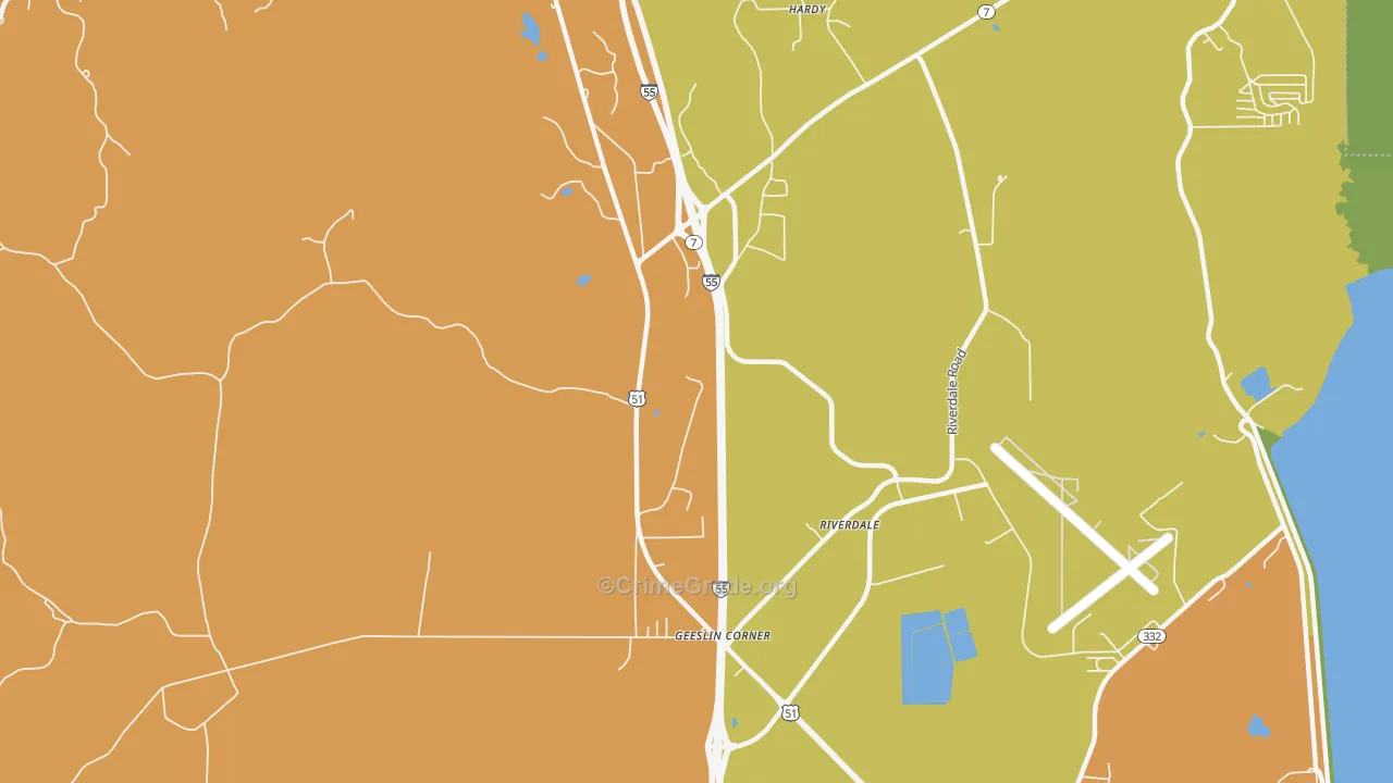 Geeslin Corner, MS Map of Vandalism Rates