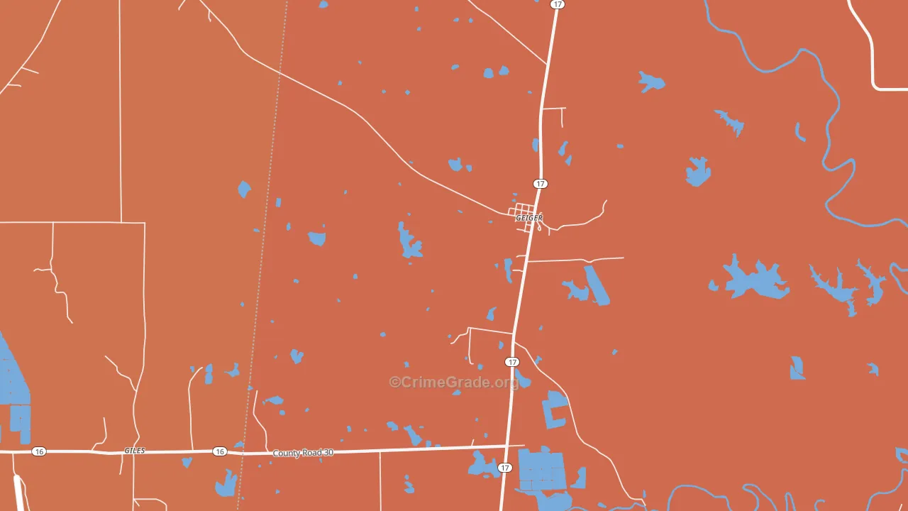 Geiger, AL Map of Vandalism Rates