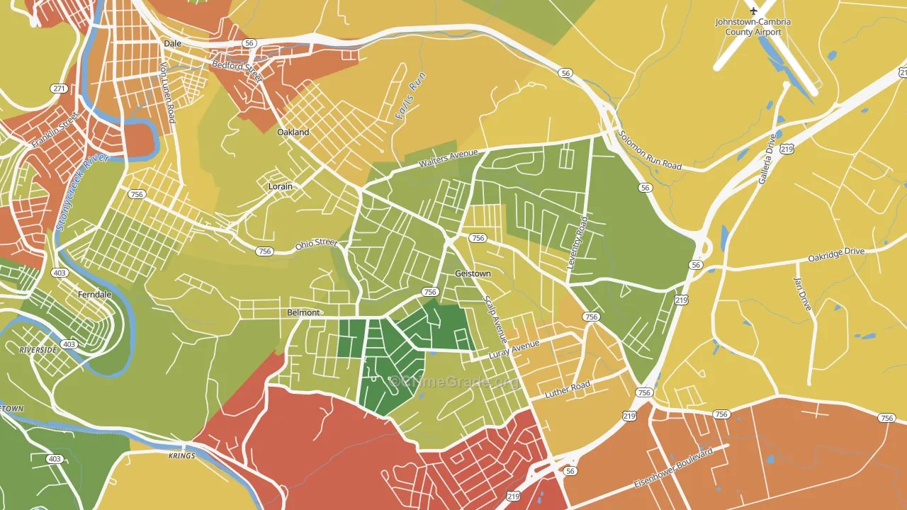 Geistown, PA Map of Vandalism Rates