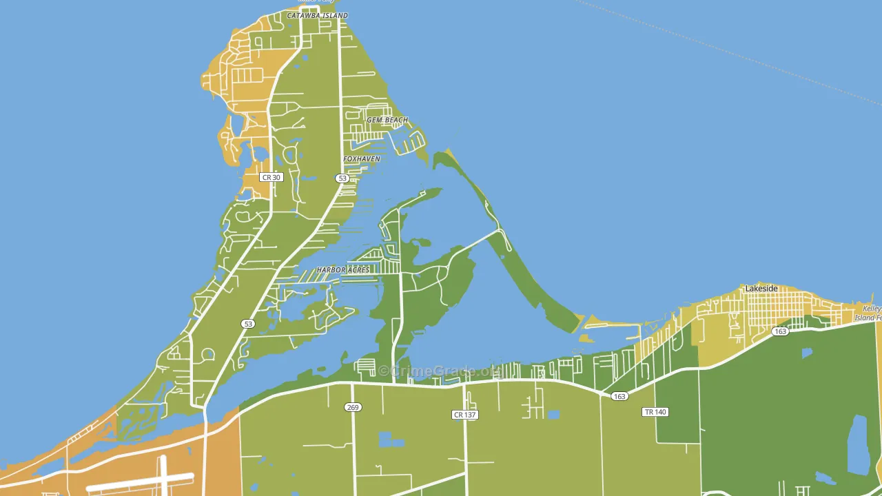 Gem Beach, OH Map of Vandalism Rates