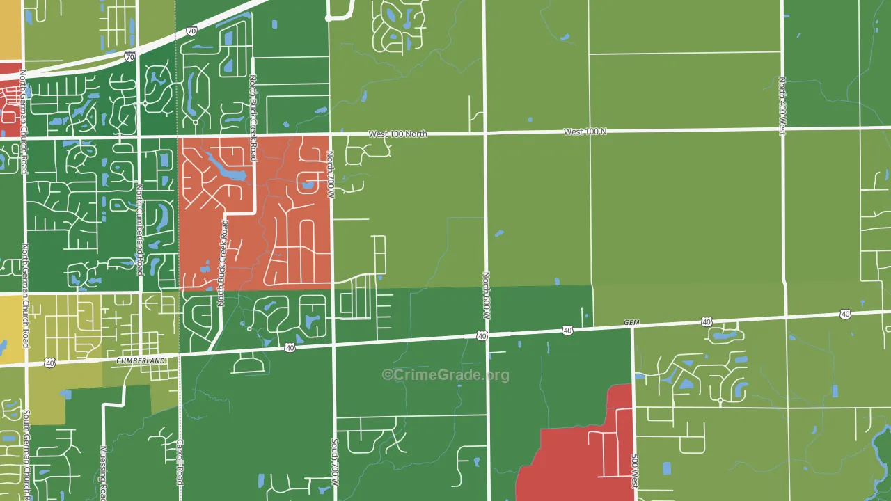 Gem, IN Map of Vandalism Rates