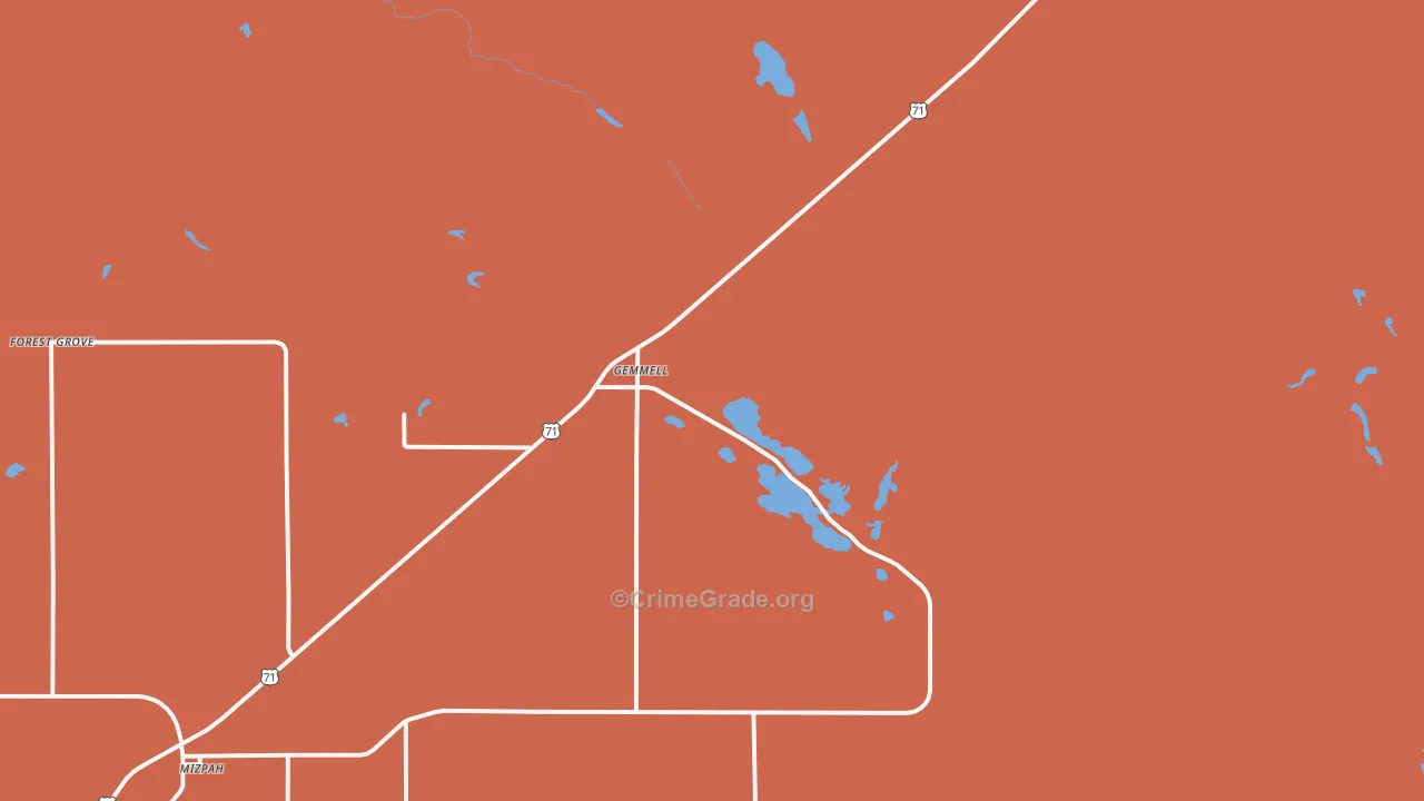 Gemmell, MN Map of Vandalism Rates