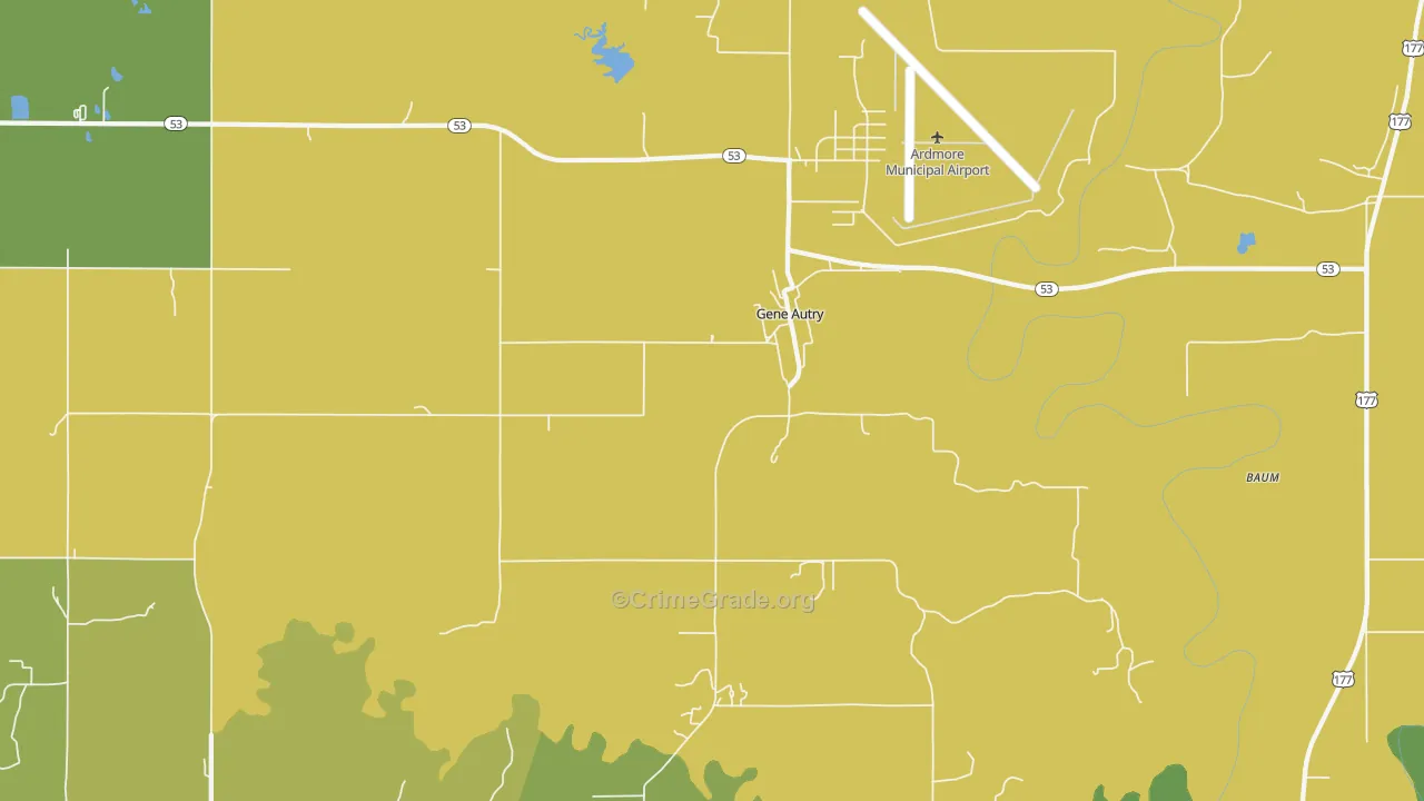 Gene Autry, OK Map of Vandalism Rates
