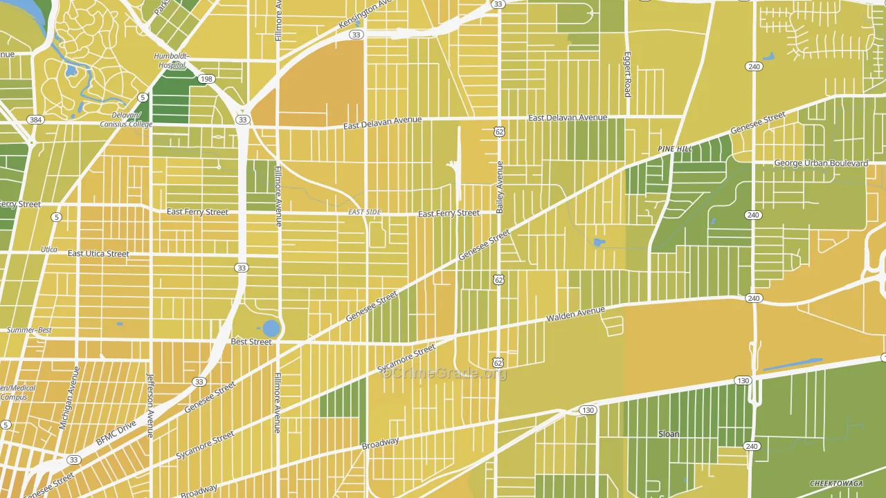 Genesee Moselle, Buffalo, NY Map of Vandalism Rates